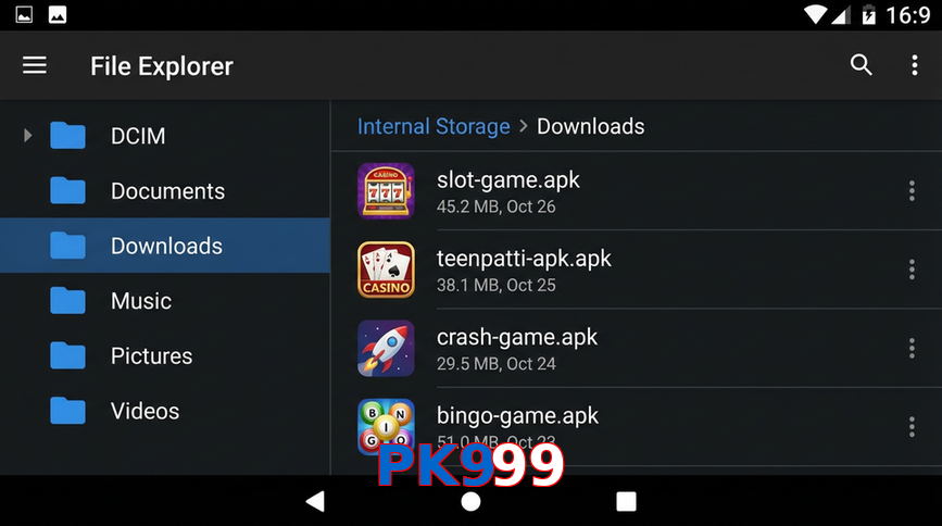 Main screen of PK999 gameapk page for PK players